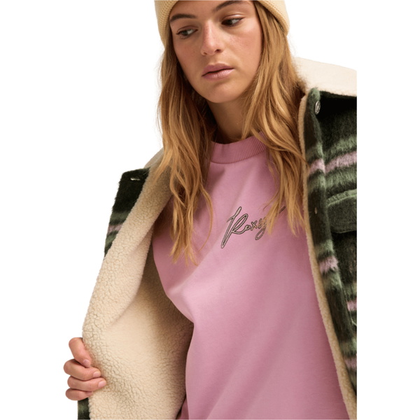 2026 Roxy Womens Passage Of Time Plaid Jacket ERJJK03718 - Oil Green Chalet Plaid